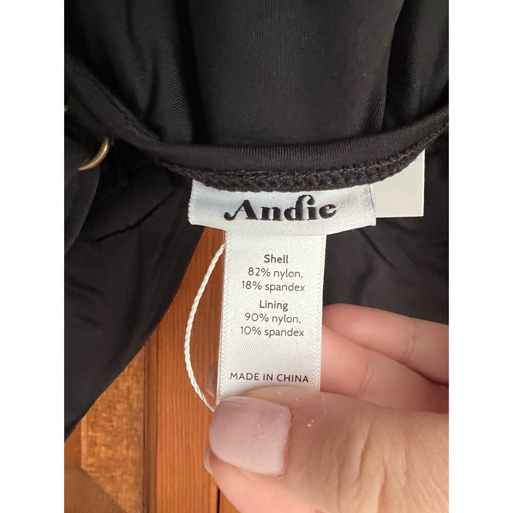 NWT Andie Women's The Sardinia Smooth Black One Piece Swimsuit Size M - Picture 11 of 13